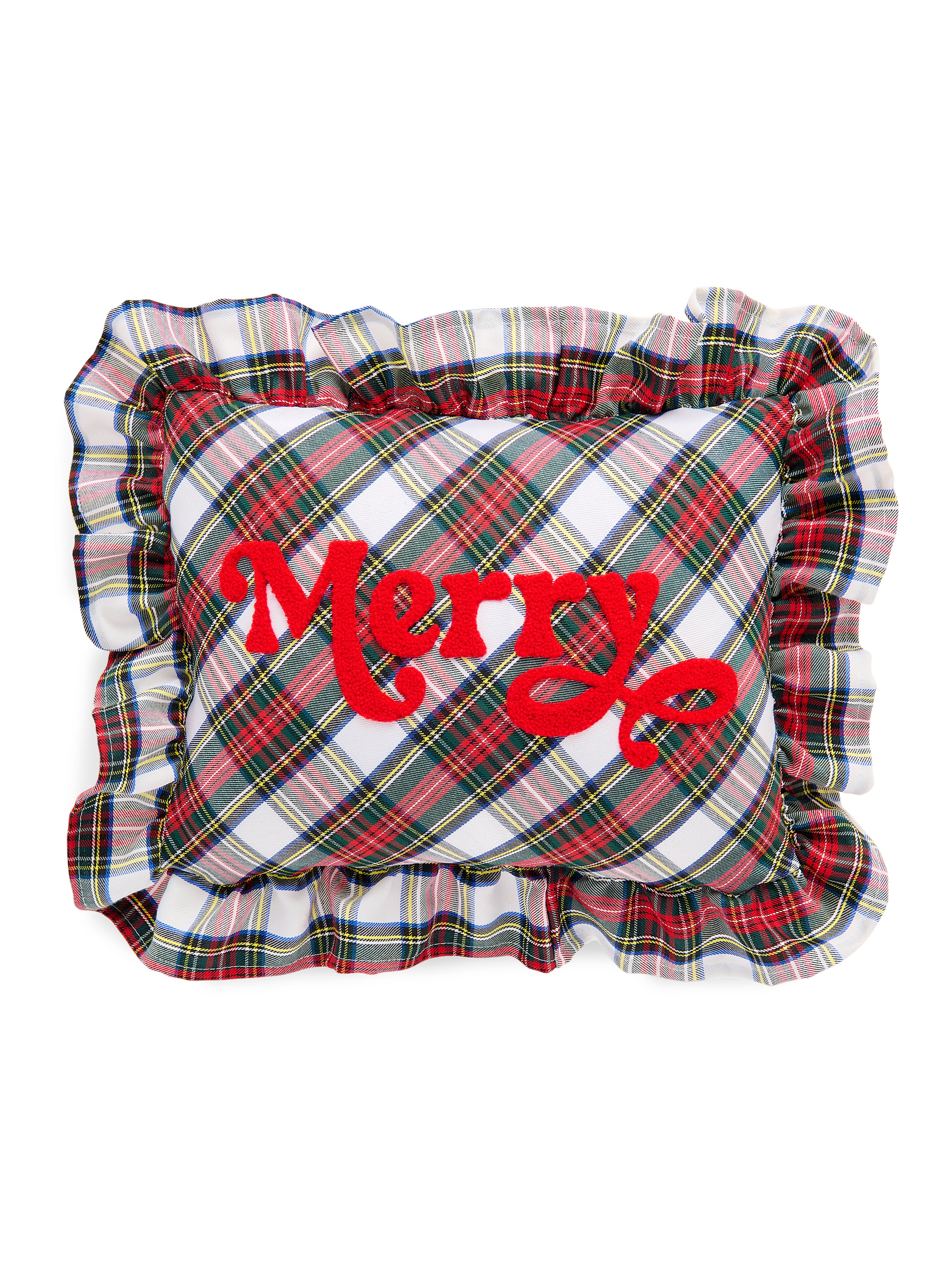 Shiraleah "Merry" Plaid Pillow, Ivory
