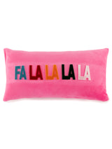 Shiraleah "Fa La La La La" Pillow, Pink