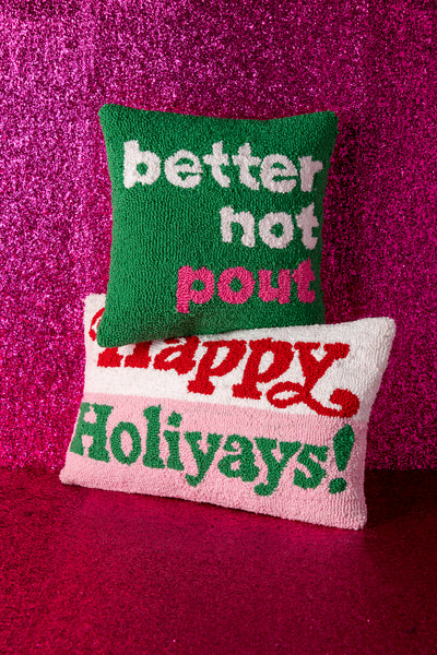 Shiraleah "Happy Holiyays!" Pillow, Multi