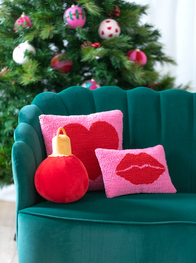 Shiraleah Merry Bauble Small Pillow, Red - FINAL SALE ONLY