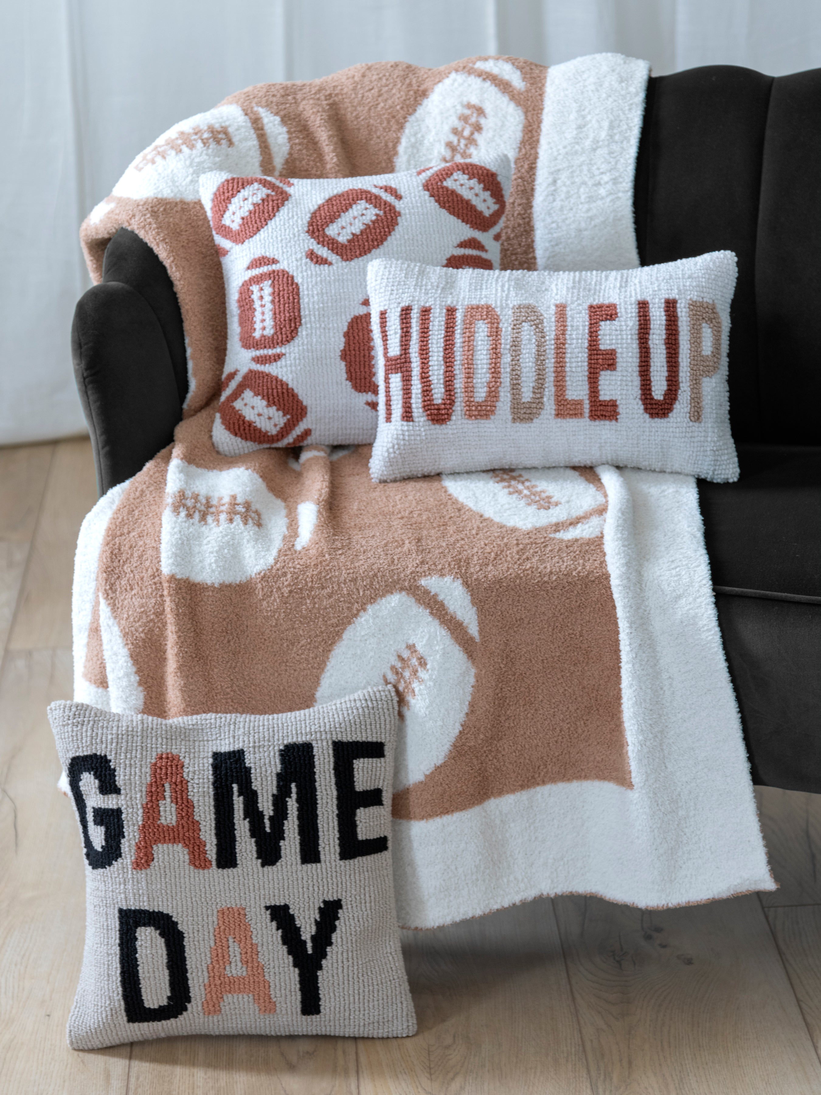 Shiraleah Game Day Reversible Throw, Tan - FINAL SALE ONLY