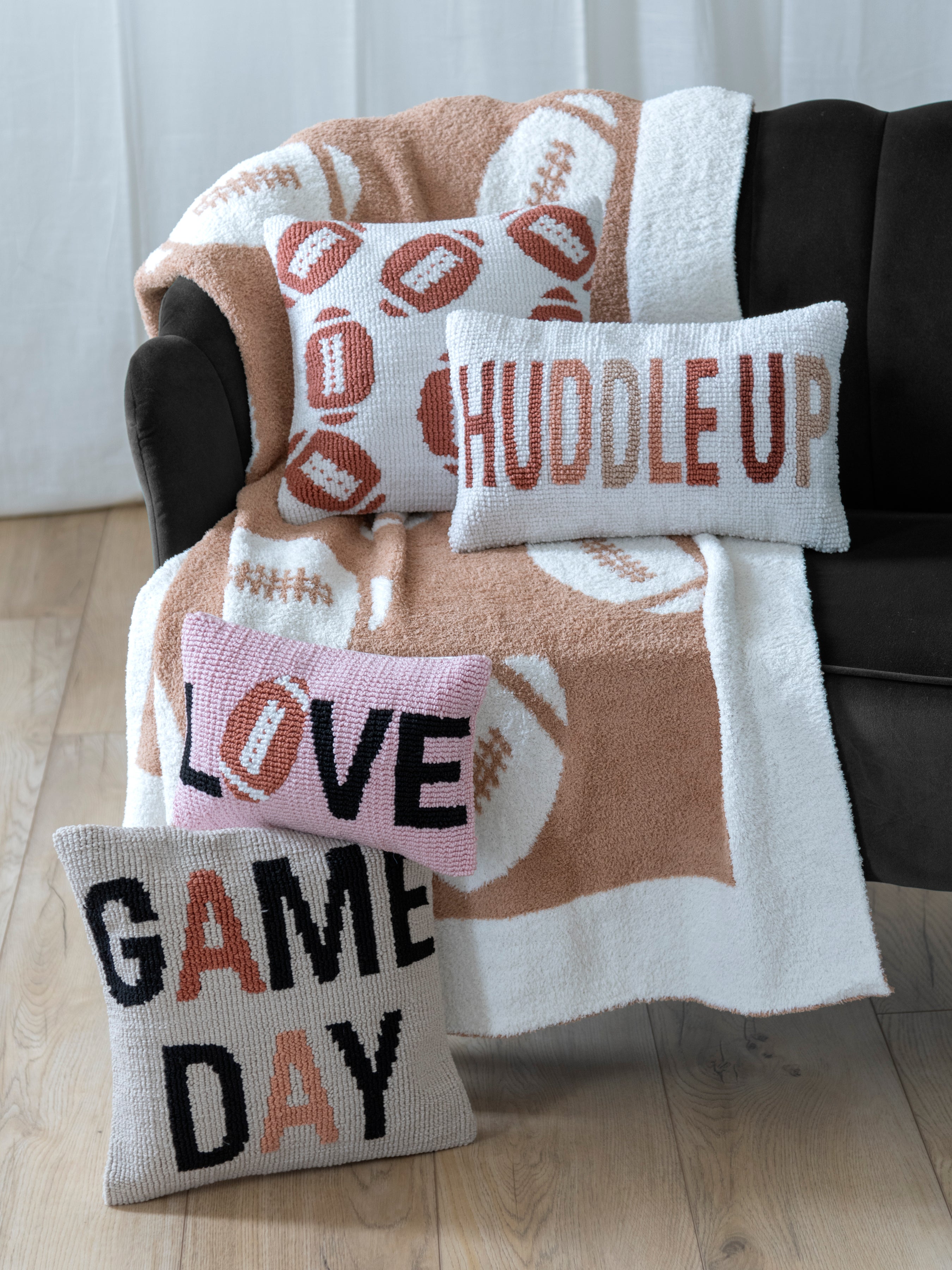 Shiraleah Game Day Reversible Throw, Tan - FINAL SALE ONLY