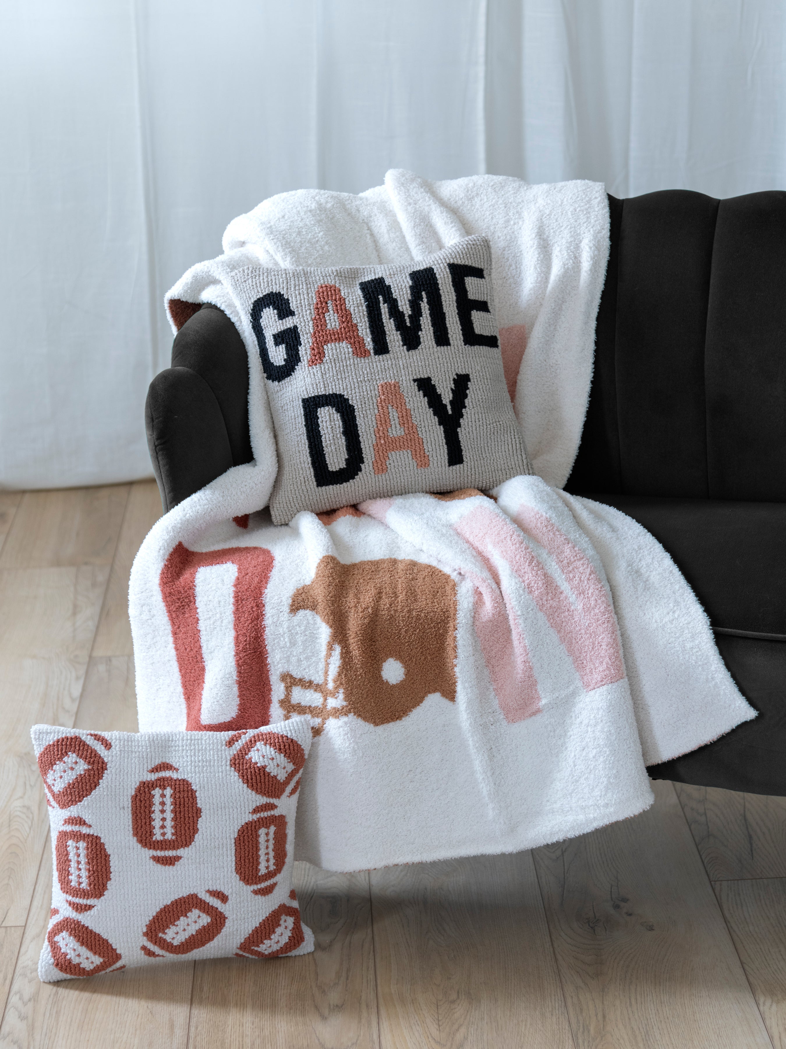 Shiraleah "Game Day" Pillow, Putty