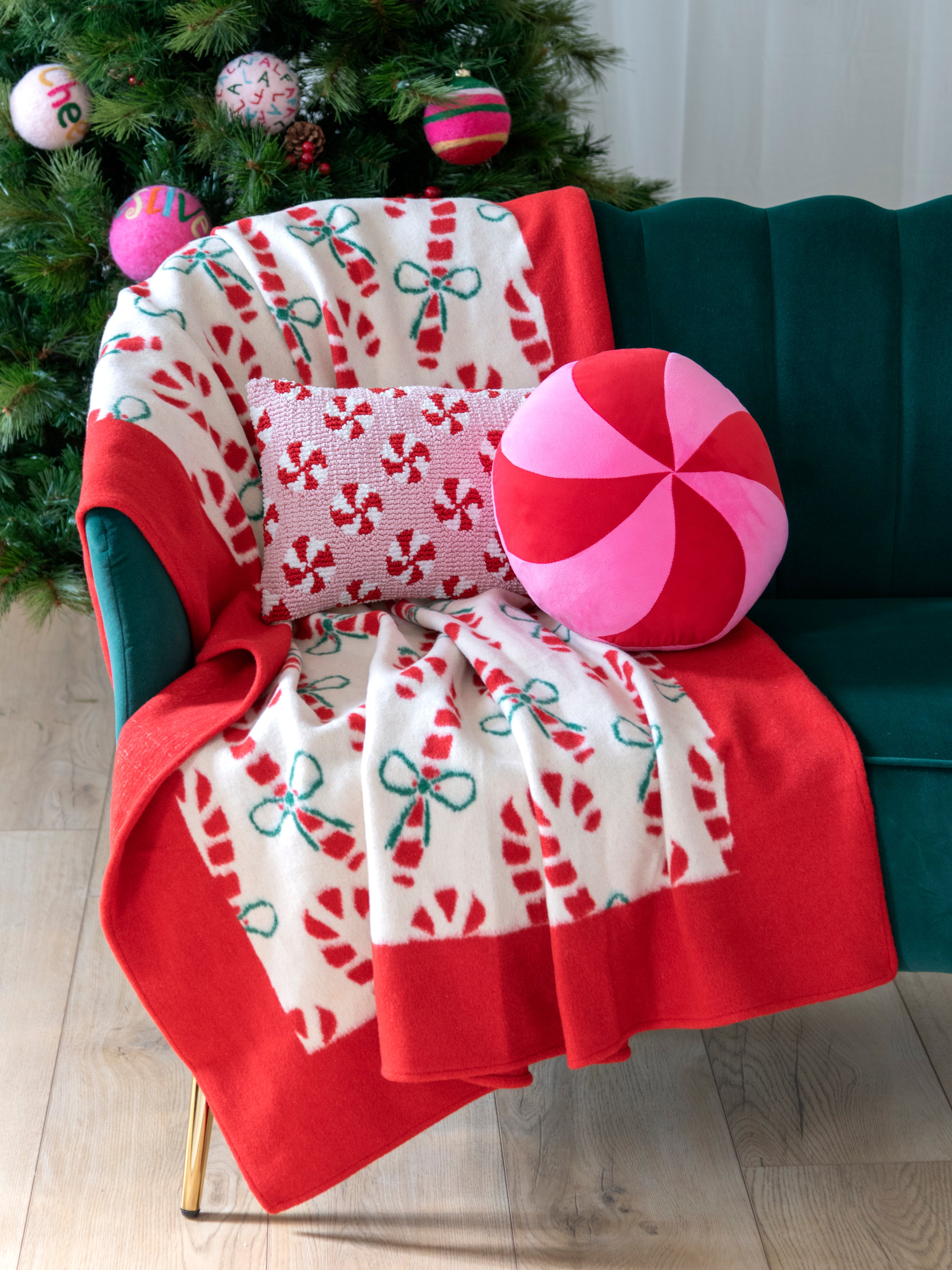 Shiraleah Candy Cane Throw, Multi - FINAL SALE ONLY