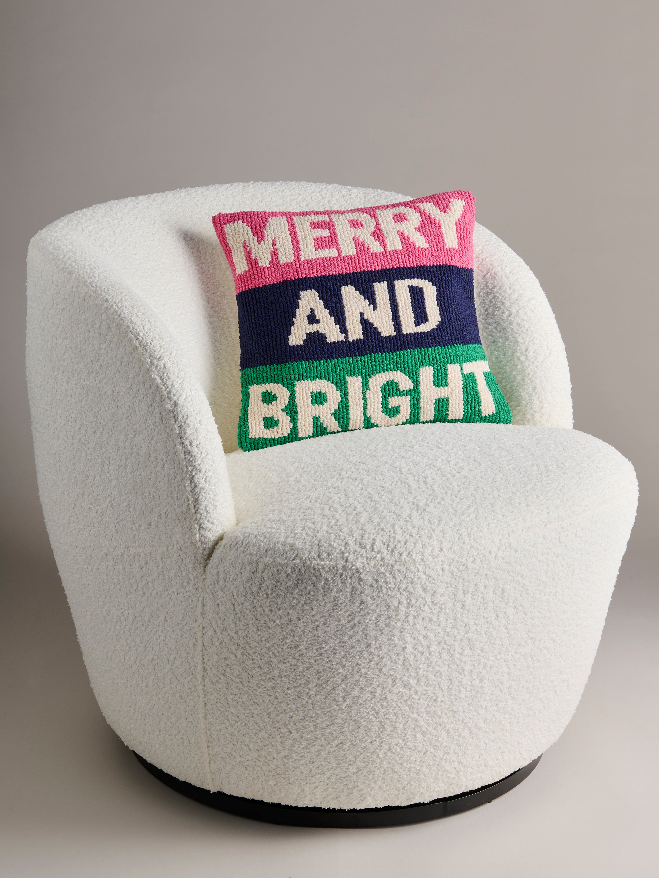Shiraleah "Merry and Bright" Tufted Pillow, Multi