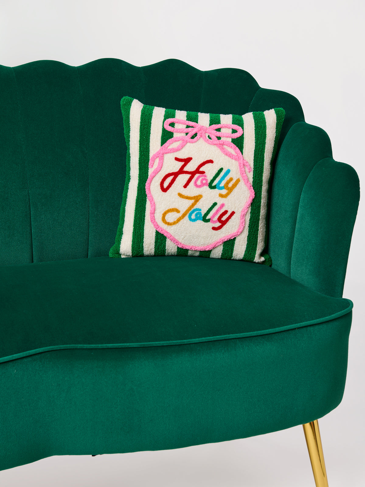 Shiraleah "Holly Jolly" Pillow, Green