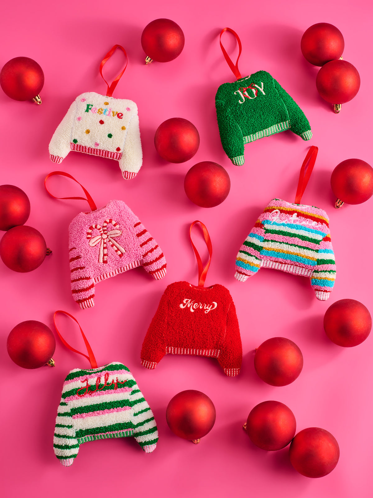 Shiraleah "Merry" Sweater Ornament, Red