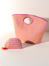 Shiraleah Lolita Pink and Orange Stripe Tote, Candy