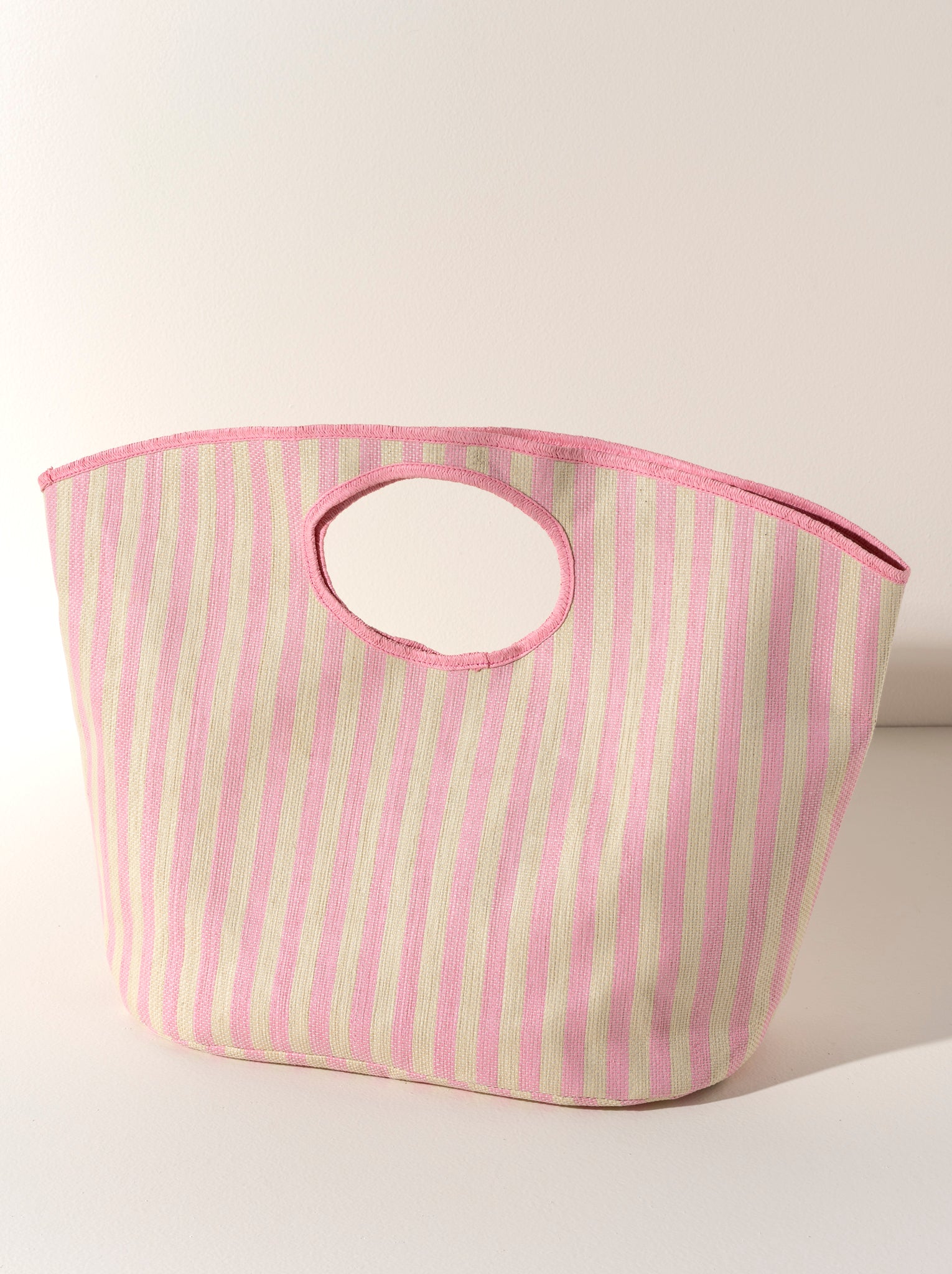 Shiraleah Lolita Stripe Tote, Pink and Ivory