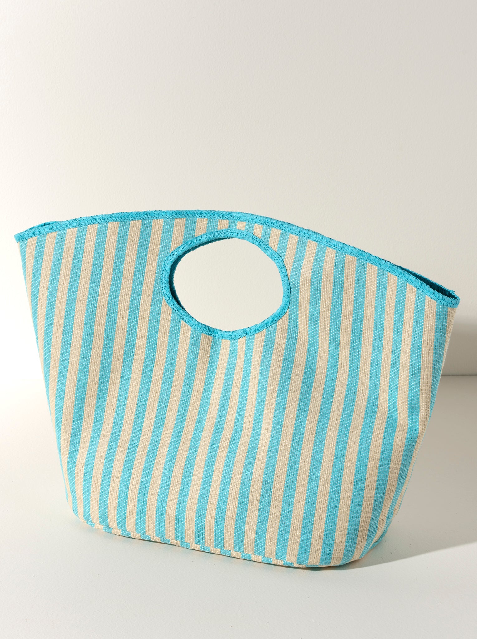 Shiraleah Lolita Stripe Tote, Turquoise and Ivory