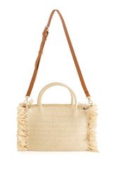 Make your outfit pop with Shiraleah's Sarah Mini Tote handbag. Made from woven paper straw in a natural color, this bag is the perfect accessory to bring on a picnic or for a night out! Featuring chic circular top handles, the detachable, adjustable cross-body strap allows for versatility in your style. Pair with other items from Shiraleah to complete your look!
