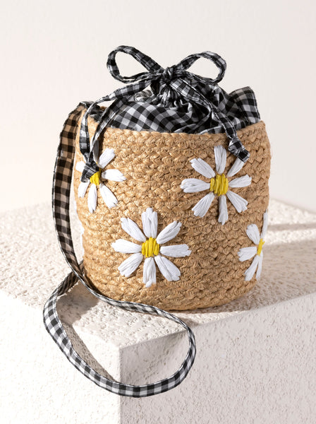 Shiraleah Daisy Mini Bucket Bag, Natural