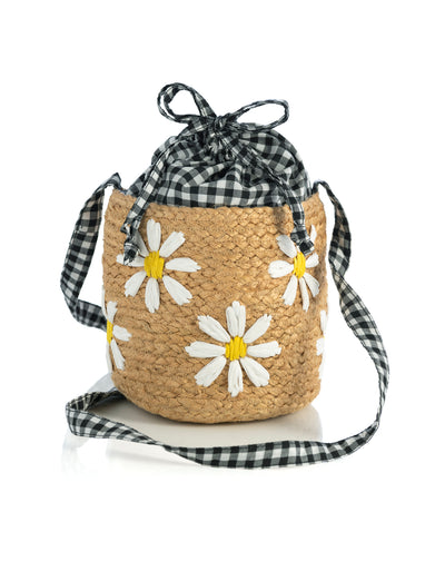 Shiraleah Daisy Mini Bucket Bag, Natural - FINAL SALE ONLY