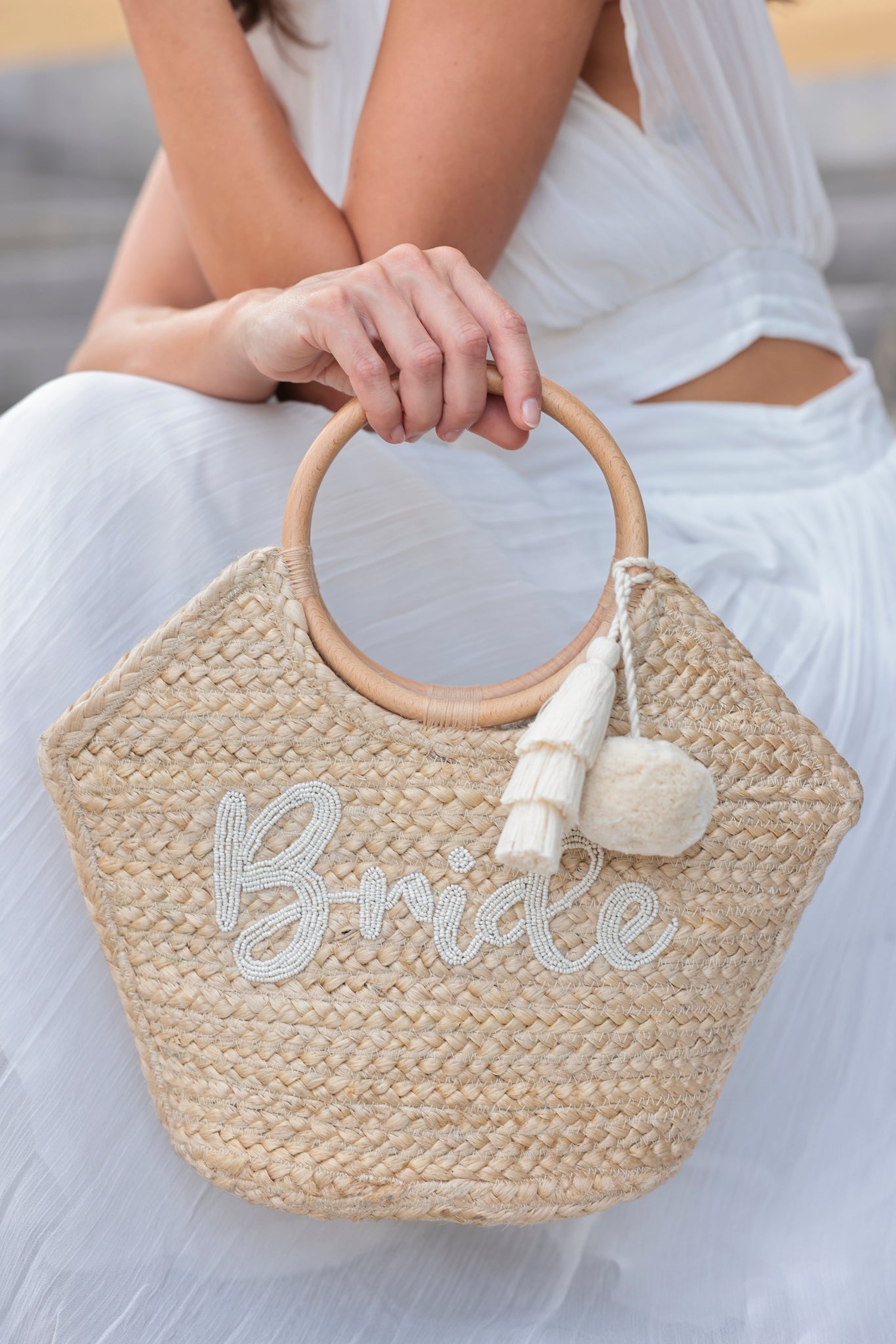 Shiraleah "Bride" Mini Tote, Natural