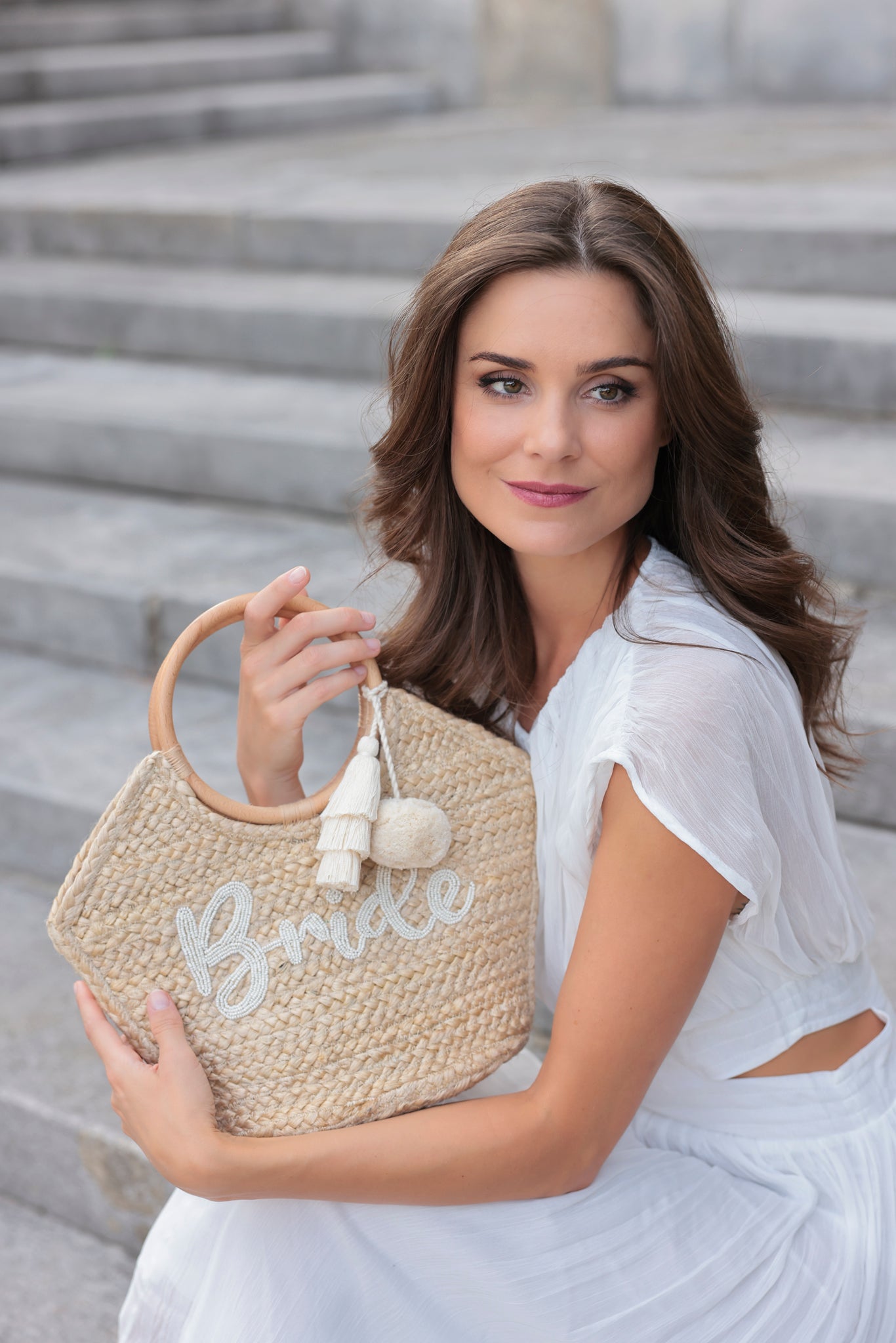 Shiraleah "Bride" Mini Tote, Natural