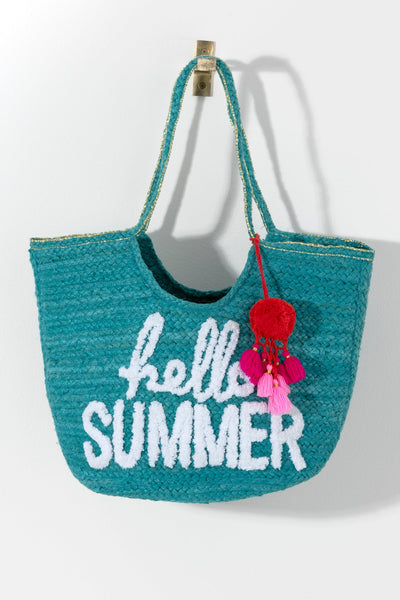 Shiraleah "Hello Summer" Tote, Turquoise