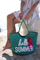 Shiraleah "Hello Summer" Tote, Turquoise