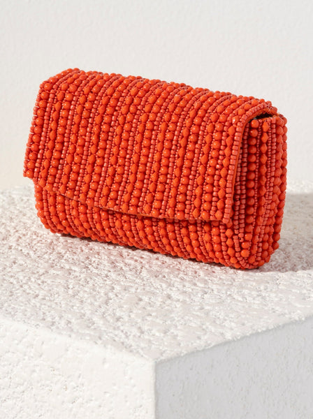 Shiraleah Danny Beaded Clutch, Orange - FINAL SALE ONLY