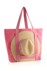 Shiraleah Sol Terry Tote and Hat, Pink