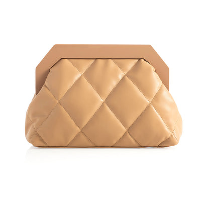 Shiraleah Bailey Quilted Clutch, Tan
