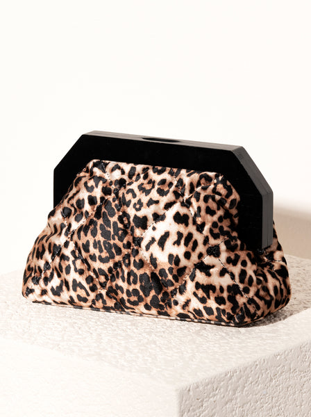 Shiraleah Bailey Quilted Leopard Clutch, Multi