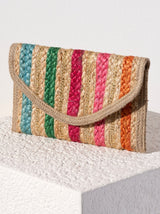 Bring some brightness along everywhere you go this summer with Shiraleah's Fantasia Clutch. Made from woven jute with a bright multicolored stripe pattern, this clutch is the perfect warm weather bag. Pair with the Fantasia Tote and other items from Shiraleah to complete your look!
