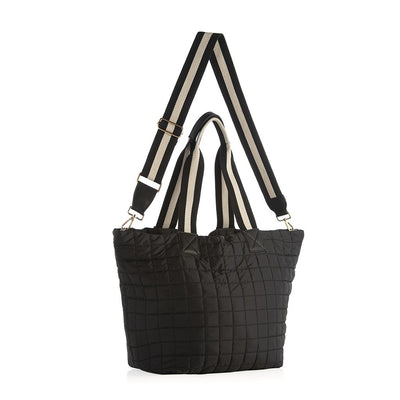 Shiraleah Ezra Quilted Nylon Travel Tote, Black