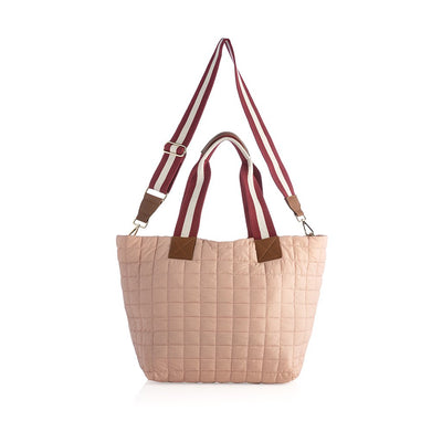 Shiraleah Ezra Quilted Nylon Travel Tote, Blush - FINAL SALE ONLY