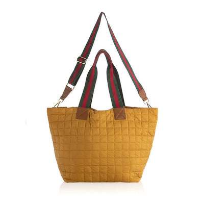 Shiraleah Ezra Quilted Nylon Travel Tote, Honey - FINAL SALE ONLY