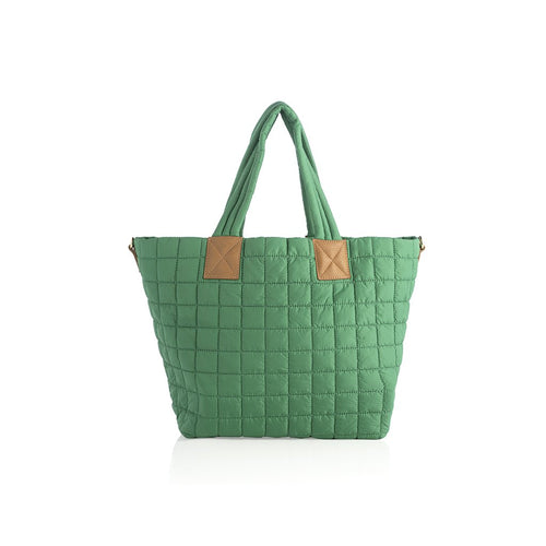 Green padded nylon mini bag