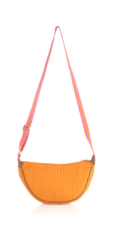 Shiraleah Ezra Quilted Nylon Sling Cross-Body, Orange