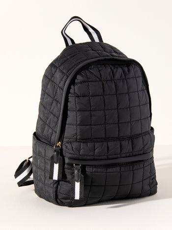 Shiraleah Ezra Quilted Nylon Backpack, Black