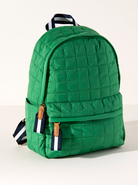 Shiraleah Ezra Quilted Nylon Backpack, Green
