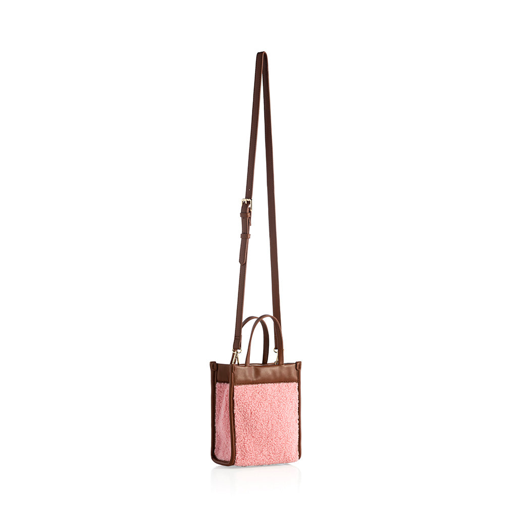 Shiraleah Courchevel Sherpa Mini Tote Cross-Body, Pink - FINAL SALE ONLY