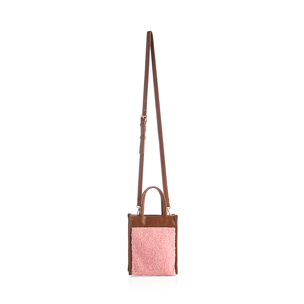 Shiraleah Courchevel Sherpa Mini Tote Cross-Body, Pink - FINAL SALE ONLY