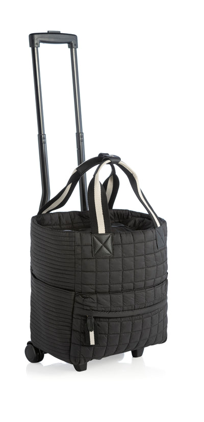 Shiraleah Ezra Quilted Nylon Roller Tote, Black