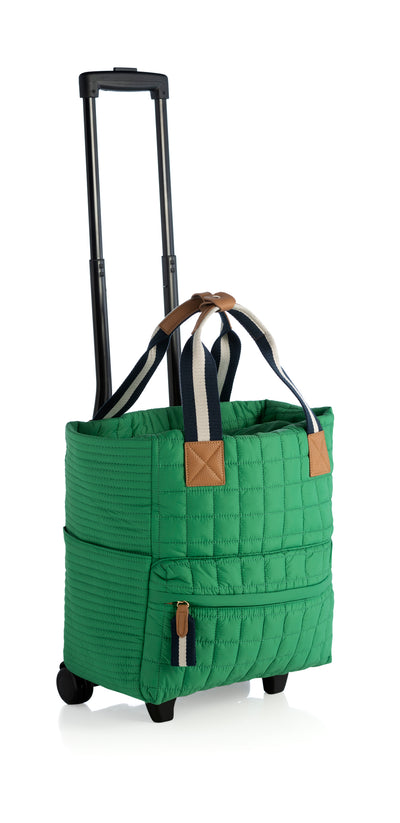 Shiraleah Ezra Quilted Nylon Roller Tote, Green