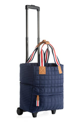 Shiraleah Ezra Quilted Nylon Roller Tote, Navy