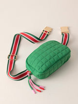 Shiraleah Ezra Quilted Nylon Belt Bag, Green