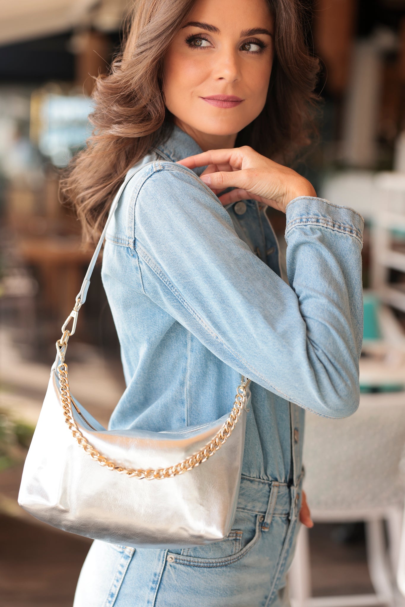 Shiraleah Maddie Shoulder Bag, Silver - FINAL SALE ONLY