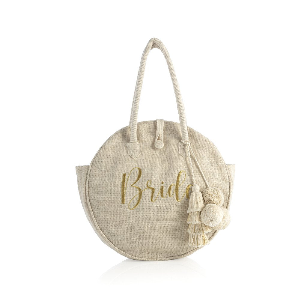 "Bride" Circle Tote, Natural