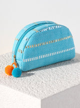 Add a pop of color to your beach trip with Shiraleah's Zoe Zip Pouch. Made from woven paper straw in a vibrant array of colors and featuring a subtle metallic stitching accent, this bright bag is the perfect summer accessory. Pair with the matching Zoe Tote and other items from Shiraleah to complete your look!