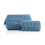 Shiraleah Assorted Set of 2 Liberty Boxy Cosmetic Pouches, Blue - FINAL SALE ONLY