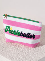 Carry all your odds and ends in style with Shiraleah's "Pickleballer" Zip Pouch. Made from soft and absorbent cotton terry, this durable pouch is your perfect courtside companion. With its trendy pickleball-themed embroidery, this small and practical pouch as a great gift for your favorite pickleballer. Pair with other items from Shiraleah to complete your look!
