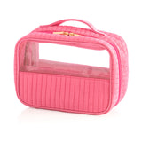 Shiraleah Ezra Set Of 2 Clear Cosmetic Cases, Pink