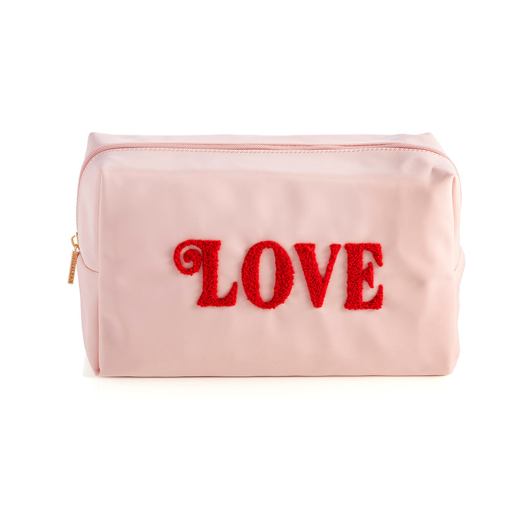 Shiraleah Cara "Love" Cosmetic Pouch, Blush