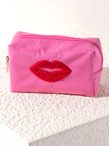Shiraleah Cara Lips Cosmetic Pouch, Pink