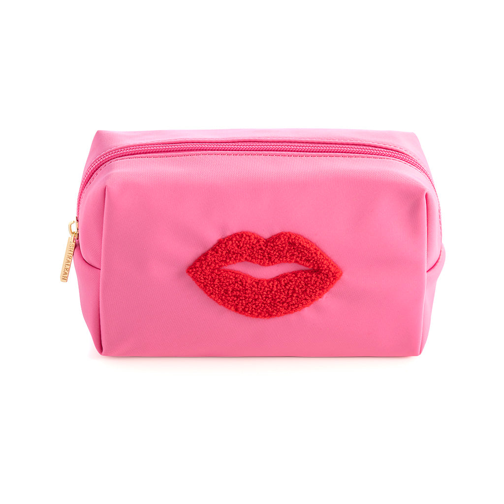 Shiraleah Cara Lips Cosmetic Pouch, Pink