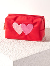 Shiraleah Cara Hearts Cosmetic Pouch, Red
