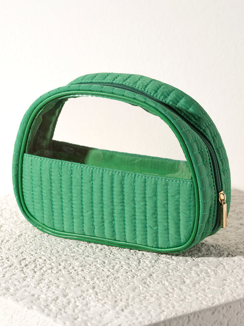 Shiraleah Ezra Quilted Nylon Half-Moon Cosmetic Pouch, Green